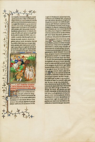 Les Templiers brûlés en présence de Philippe le Bel et de sa cour - Boucicaut Master Illuminator